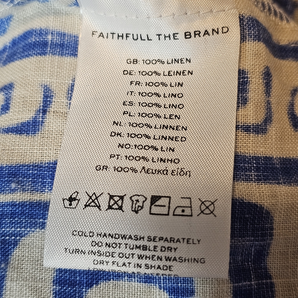 Faithfull The Brand Linen Maxi Dress Size 4 Boho Strapless Resort Vacation Greek - Picture 14 of 15